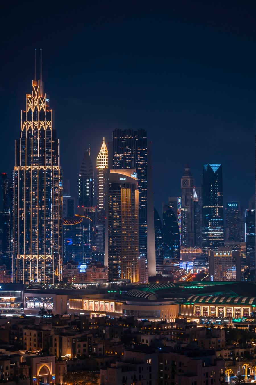 Dubai skyline at night